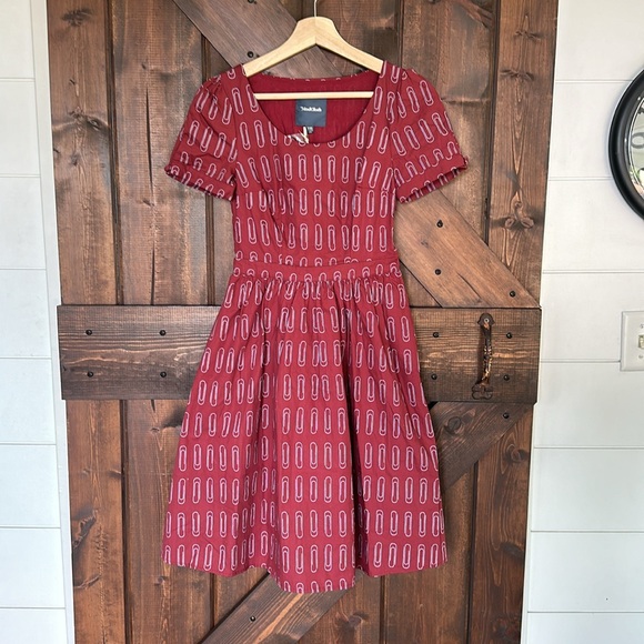 NWT Modcloth What's The Scoop A-Line Paper Clip Dress SIZE XXS e30 - Picture 4 of 10